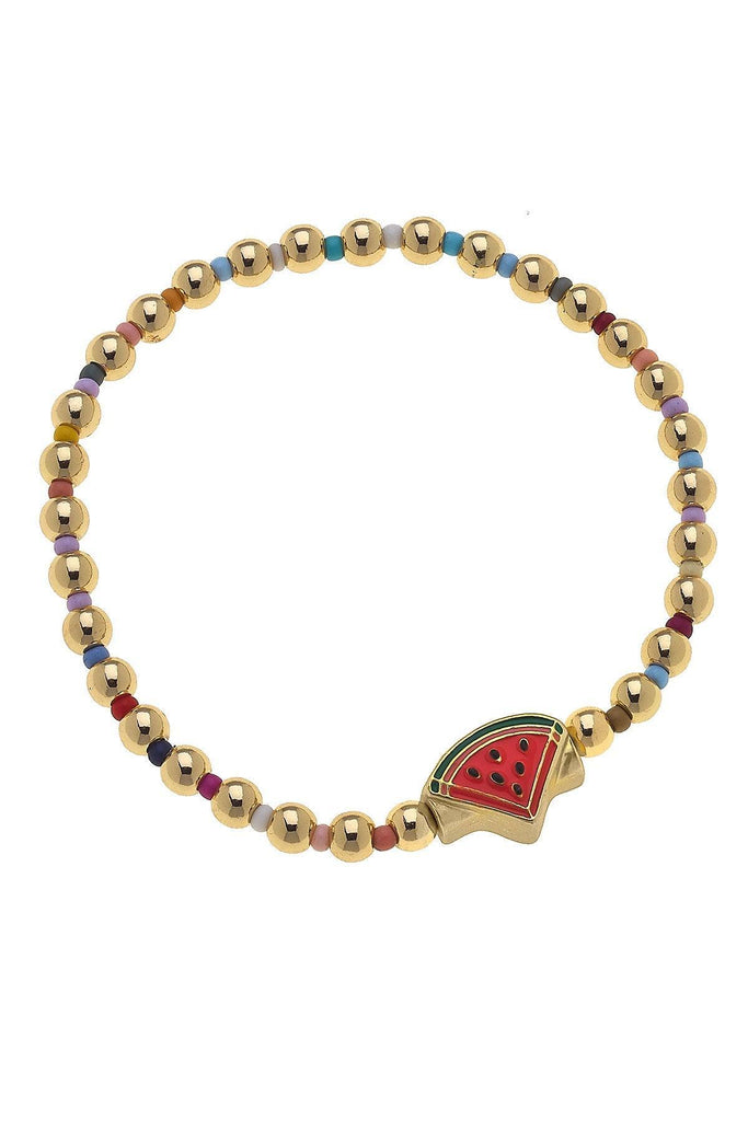 Roxy Watermelon Rainbow Beaded Children’s Bracelet - Canvas Style