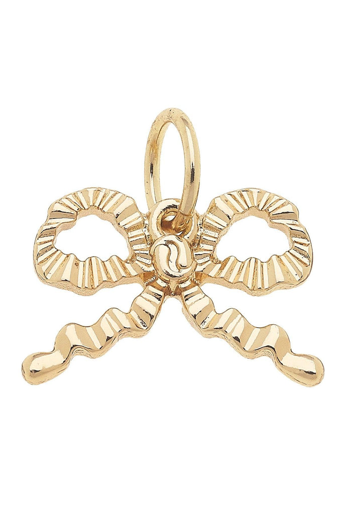 Ruffled Bow Charm in Shiny Gold - Canvas Style