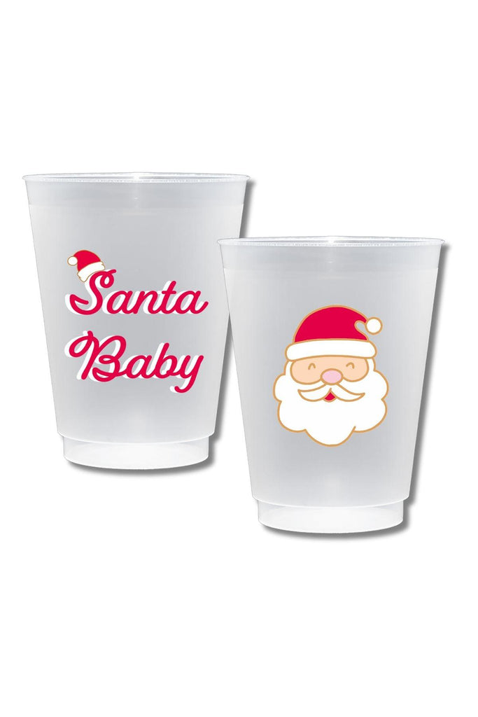 Santa Baby Shatterproof Frost Flex Plastic Cups (Set of 10) - Canvas Style