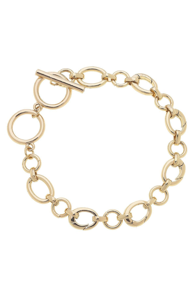 Sasha Toggle Charm Bracelet Base in Shiny Gold - Canvas Style