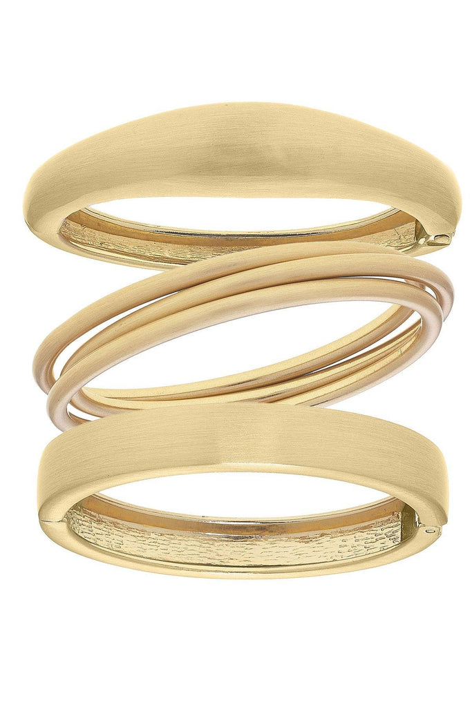 Satin Metal Bangle Stack - Canvas Style