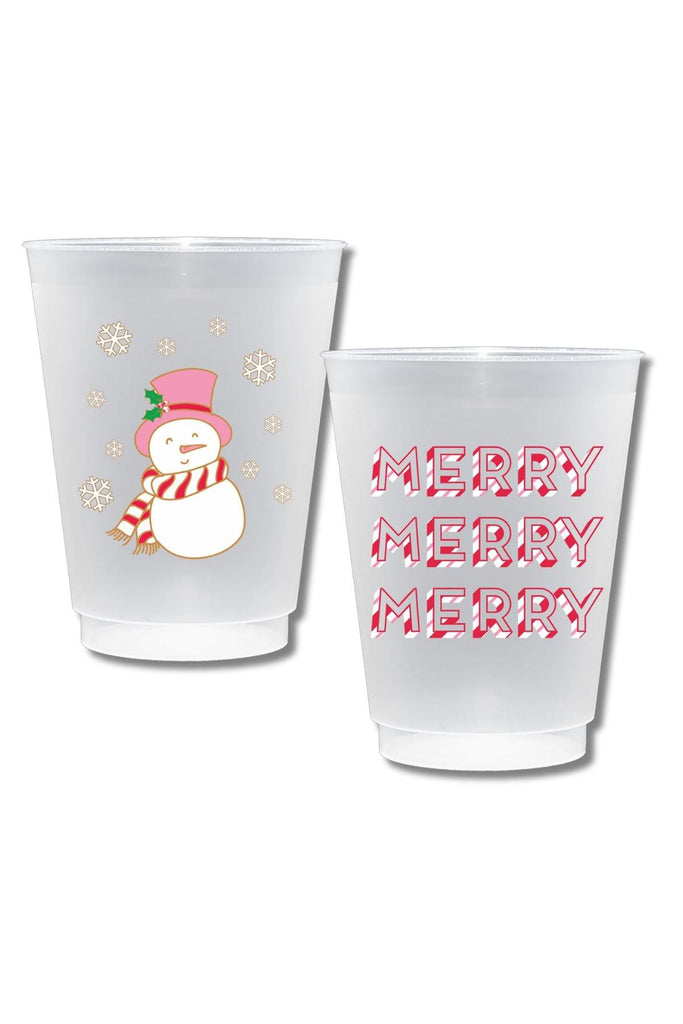 Snowman Shatterproof Frost Flex Plastic Cups (Set of 10) - Canvas Style