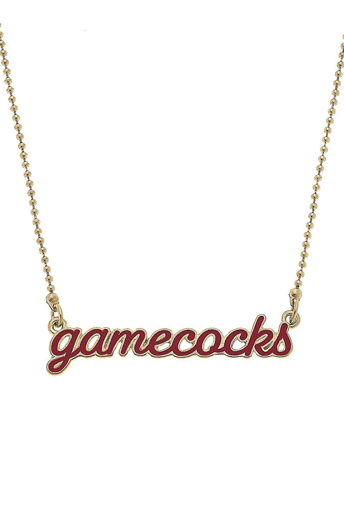 South Carolina Gamecocks Enamel Script Necklace - Canvas Style