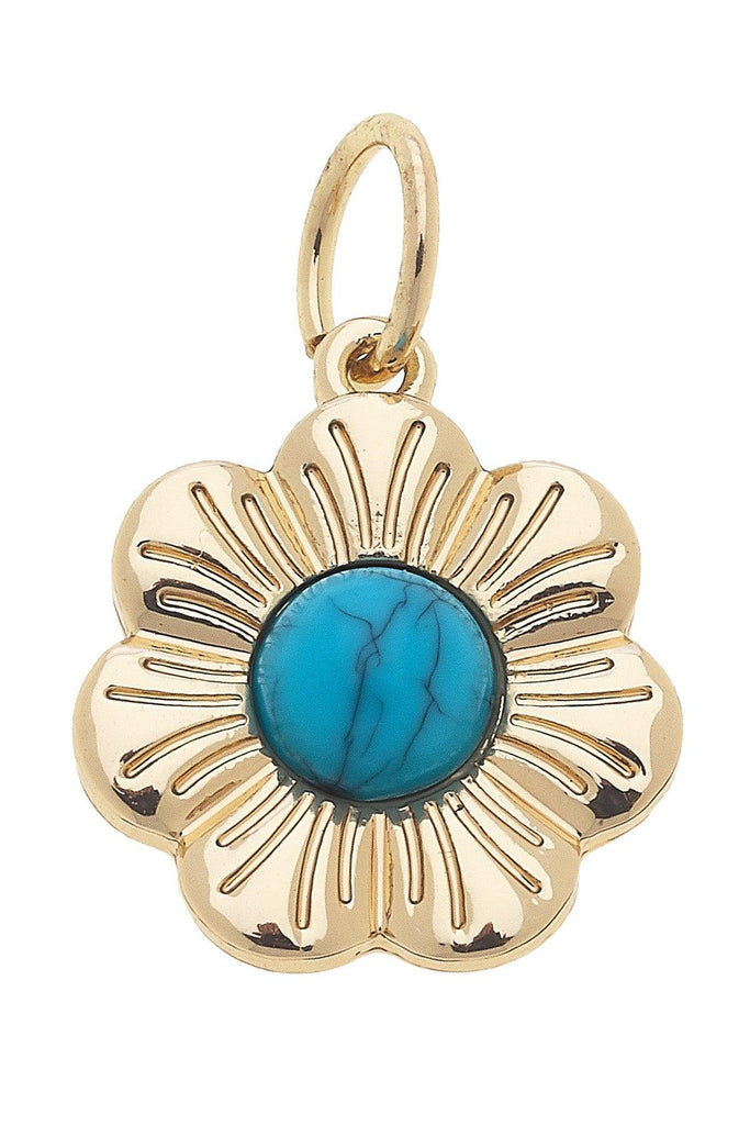 Southwestern Flower Charm in Turquoise - Canvas Style