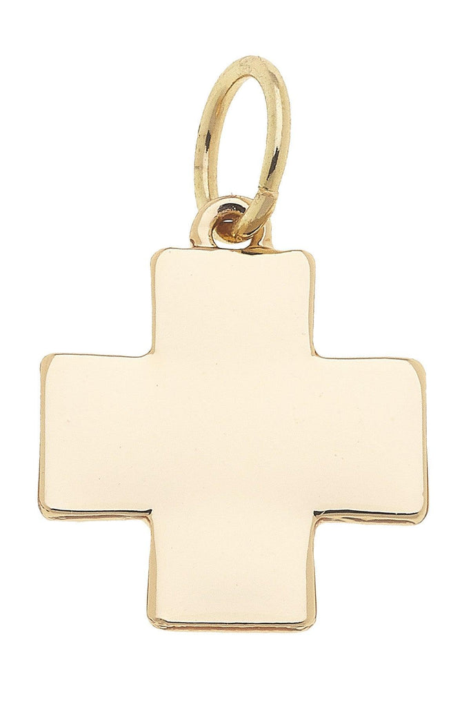 Square Cross Charm in Shiny Gold - Canvas Style