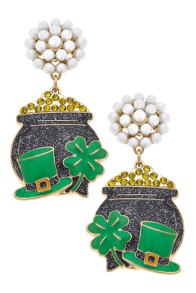St. Patrick's Day Pot of Gold Earrings - Canvas Style