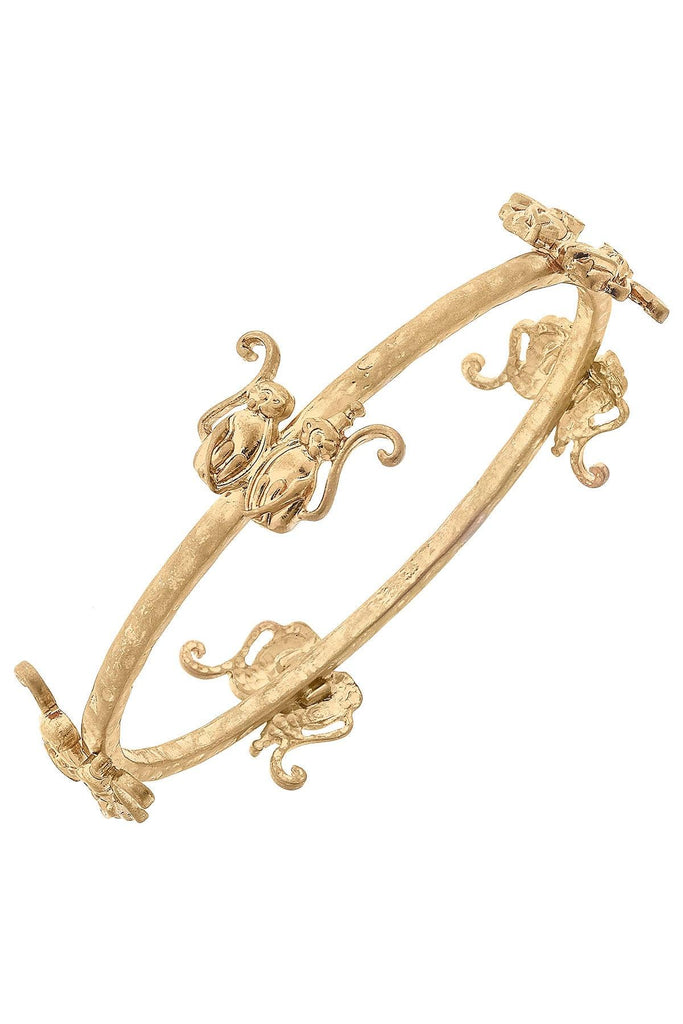Taylor Monkey Bangle in Worn Gold - Canvas Style