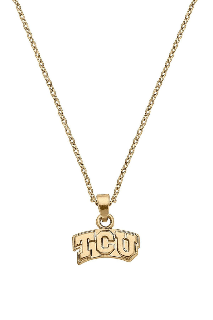 TCU Horned Frogs 24K Gold Plated Pendant Necklace - Canvas Style