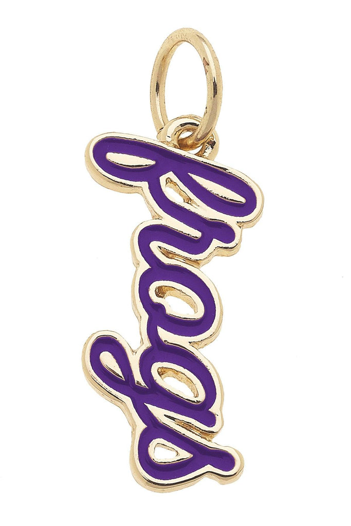 TCU Horned Frogs Enamel Script Charm - Canvas Style