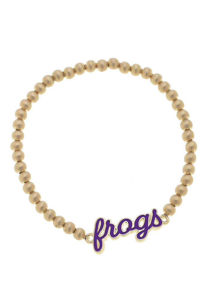 TCU Horned Frogs Enamel Script Stretch Bracelet - Canvas Style