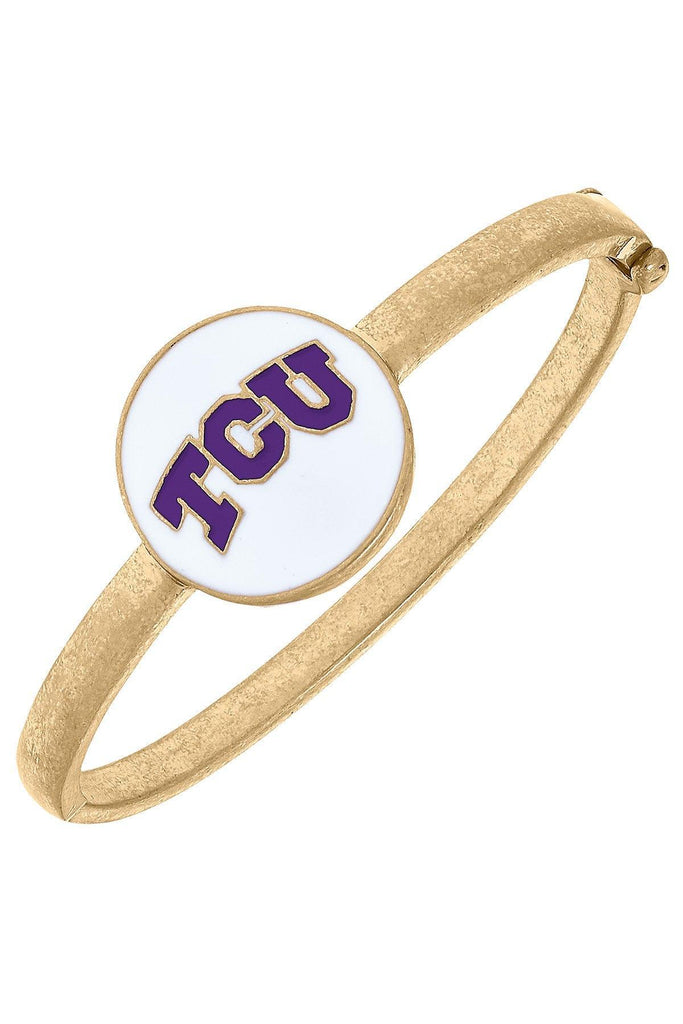 TCU Horned Frogs Enamel Statement Hinge Bangle - FINAL SALE - Canvas Style