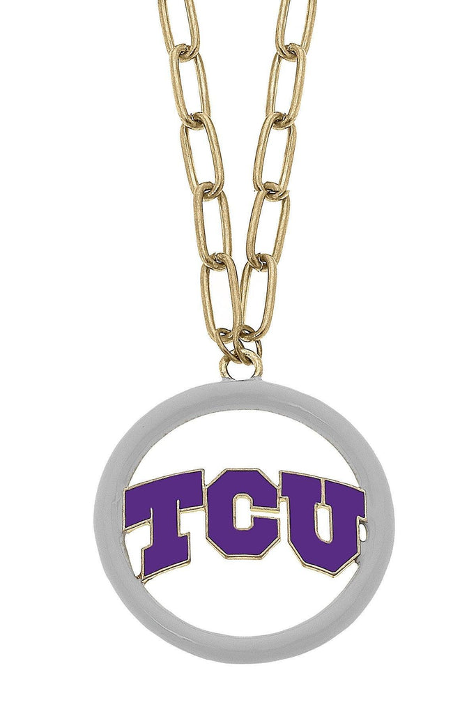 TCU Horned Frogs Logo Enamel Medallion 32" Necklace - Canvas Style