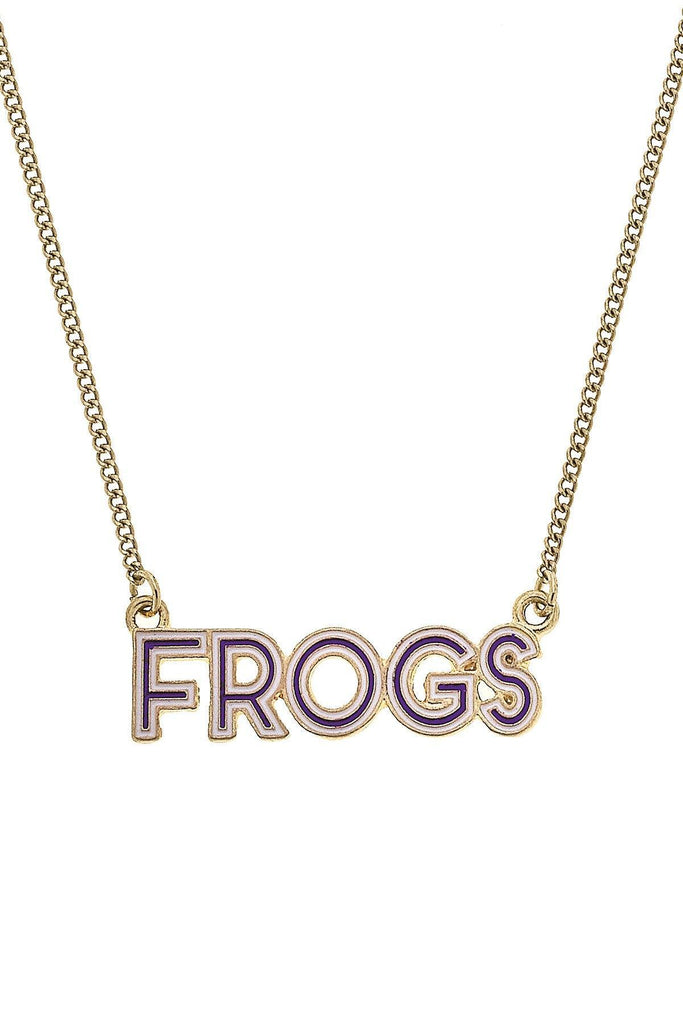 TCU Horned Frogs Outline Enamel Necklace - Canvas Style