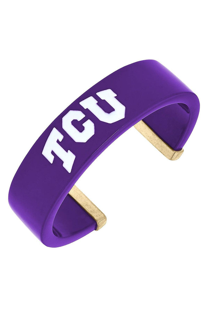 TCU Horned Frogs Resin Logo Cuff Bracelet - Canvas Style