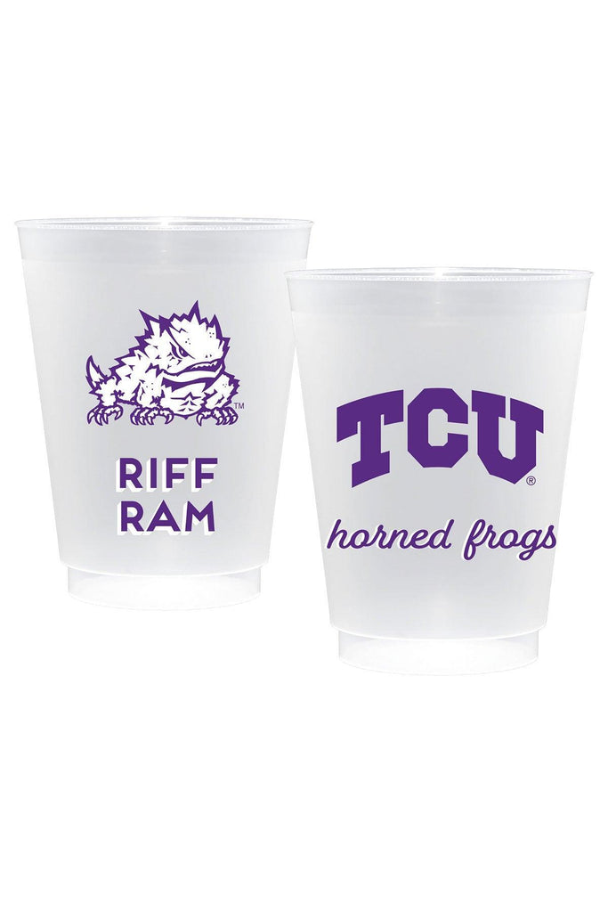 TCU Horned Frogs Shatterproof Frost Flex Plastic Cups (Set of 10) - Canvas Style