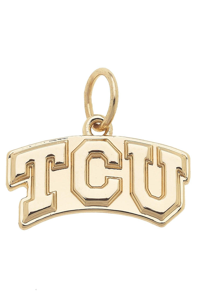 TCU Horned Frogs Shiny Gold Logo Charm - Canvas Style