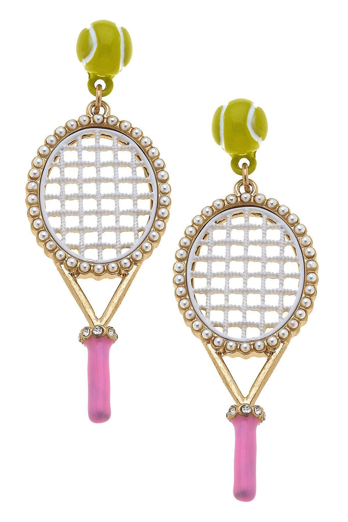 Teddy Enamel Tennis Racket Earrings - Canvas Style