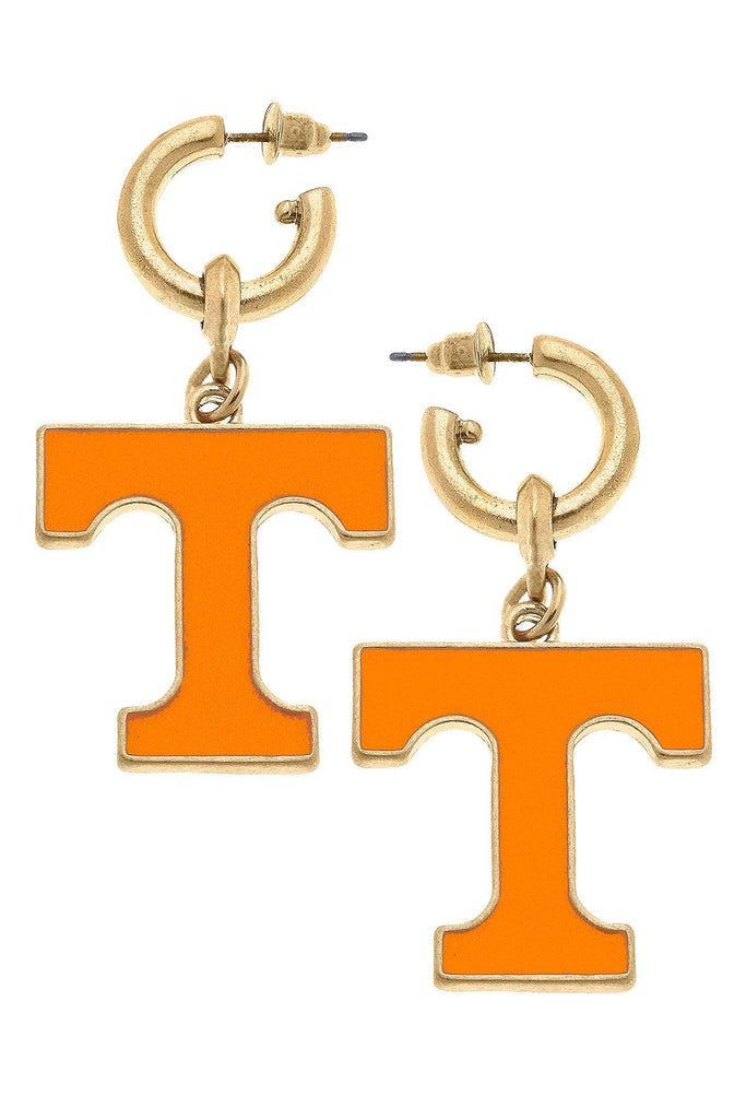 Tennessee Volunteers Enamel Drop Hoop Earrings - Canvas Style
