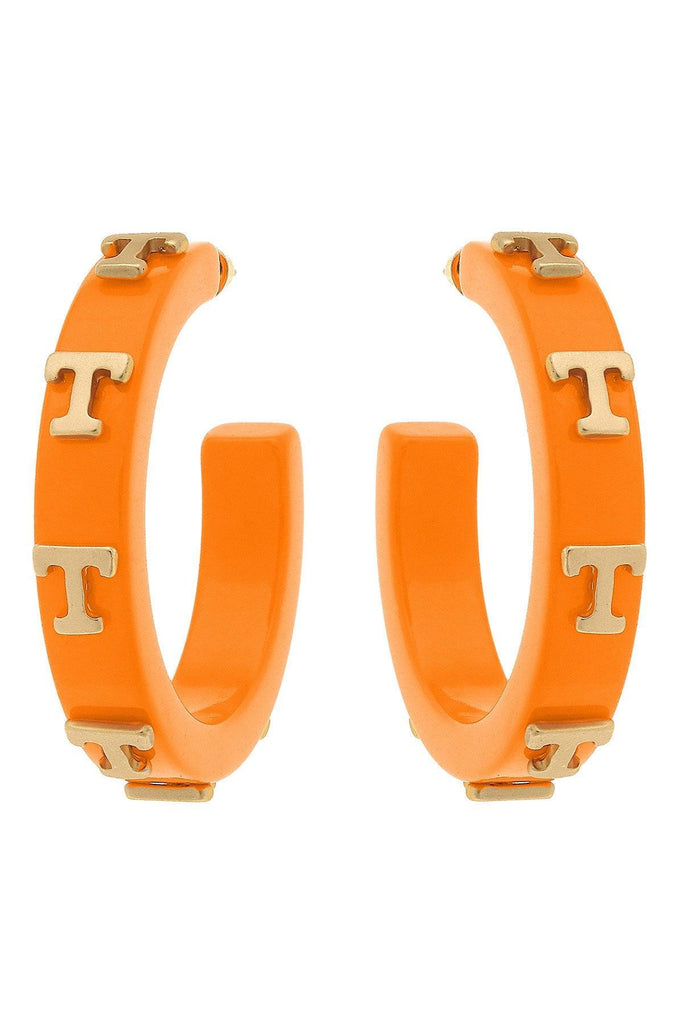 Tennessee Volunteers Resin Logo Hoop Earrings - FINAL SALE - Canvas Style