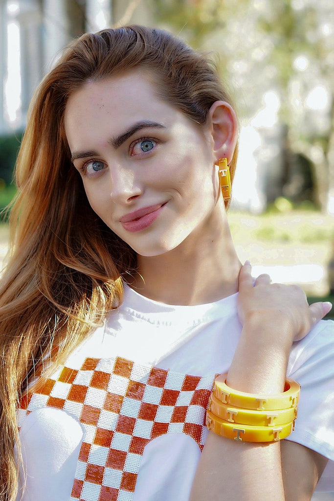 Tennessee Volunteers Resin Logo Hoop Earrings - FINAL SALE - Canvas Style