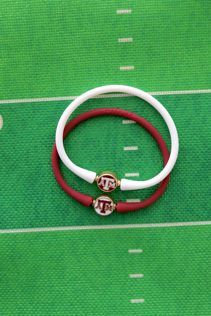 Texas A&M Aggies Enamel Silicone Bali Bracelet - Canvas Style