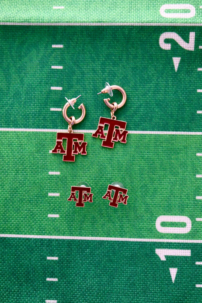 Texas A&M Aggies Enamel Stud Earrings - Canvas Style