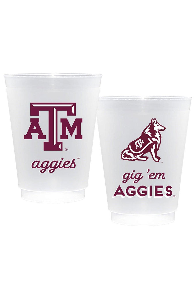 Texas A&M Aggies Shatterproof Frost Flex Plastic Cups (Set of 10) - Canvas Style