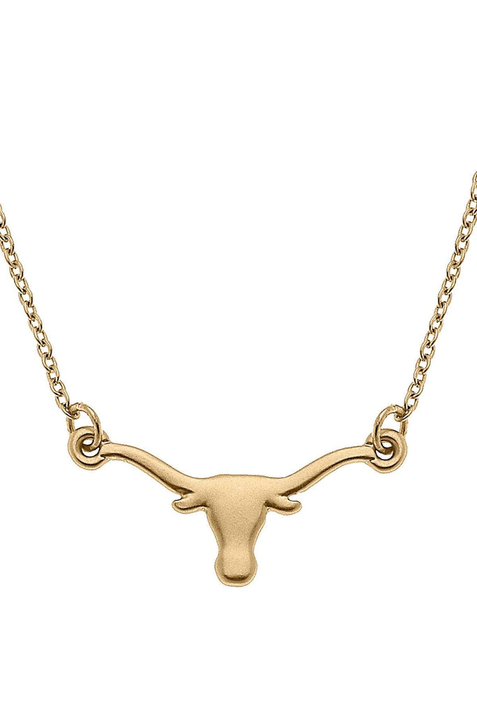 Texas Longhorns 24K Gold Plated Pendant Necklace - Canvas Style