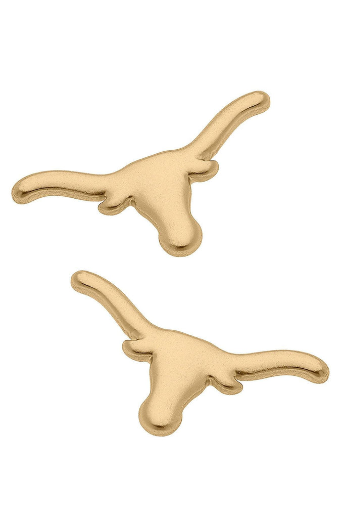 Texas Longhorns 24K Gold Plated Stud Earrings - Canvas Style