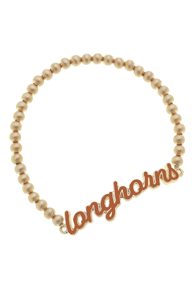 Texas Longhorns Enamel Script Stretch Bracelet - Canvas Style