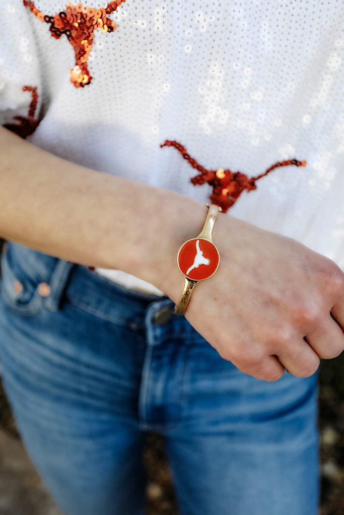 Texas Longhorns Enamel Statement Hinge Bangle - FINAL SALE - Canvas Style