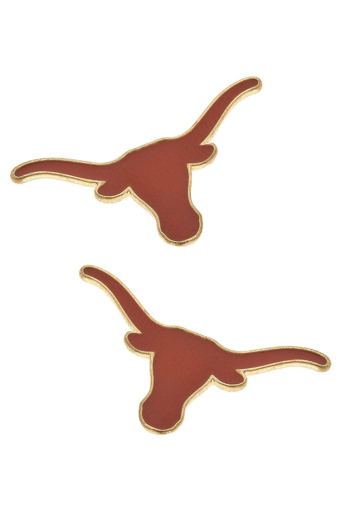 Texas Longhorns Enamel Stud Earrings - Canvas Style