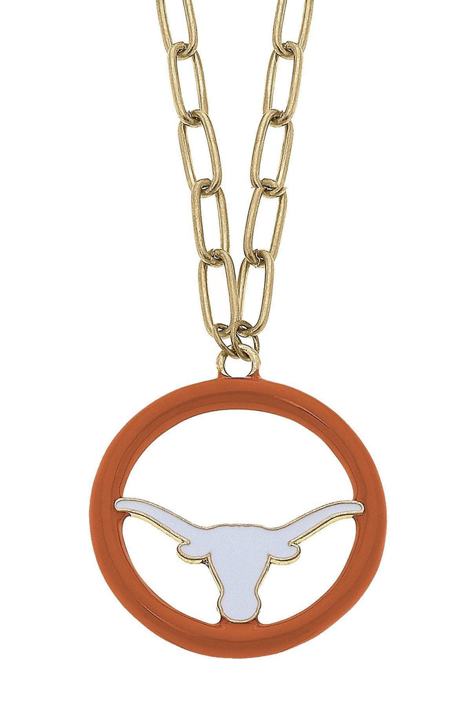 Texas Longhorns Logo Enamel Medallion 32" Necklace - Canvas Style