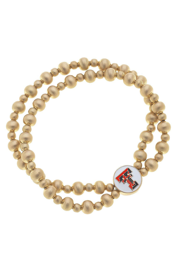 Texas Tech Red Raiders 2-Row Ball Bead Stretch Bracelet - Canvas Style