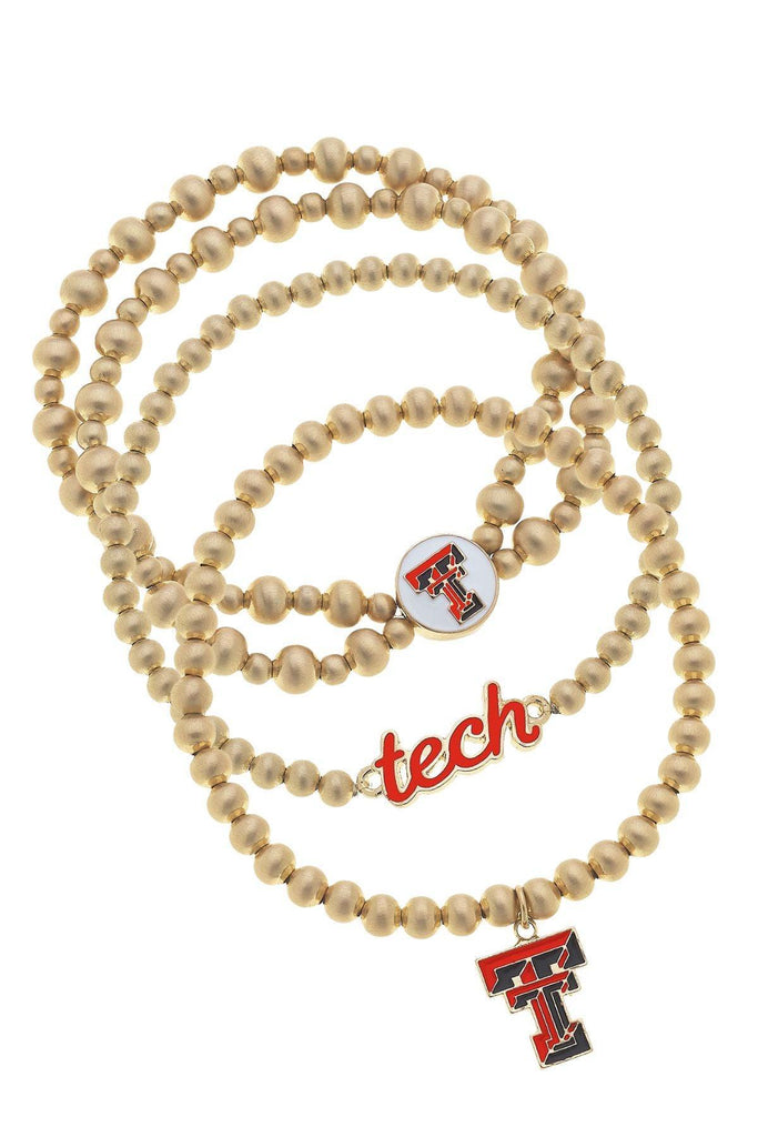 Texas Tech Red Raiders Ball Bead Stretch Bracelet Stack - Canvas Style