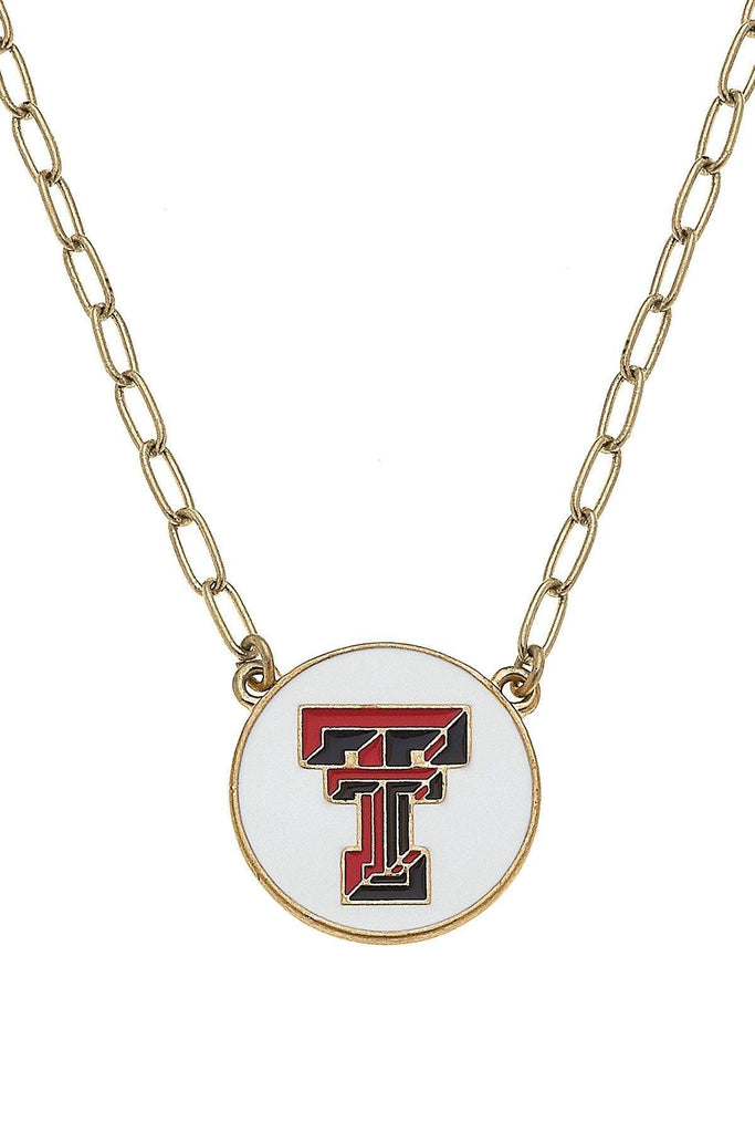 Texas Tech Red Raiders Enamel Disc Pendant Necklace - FINAL SALE - Canvas Style