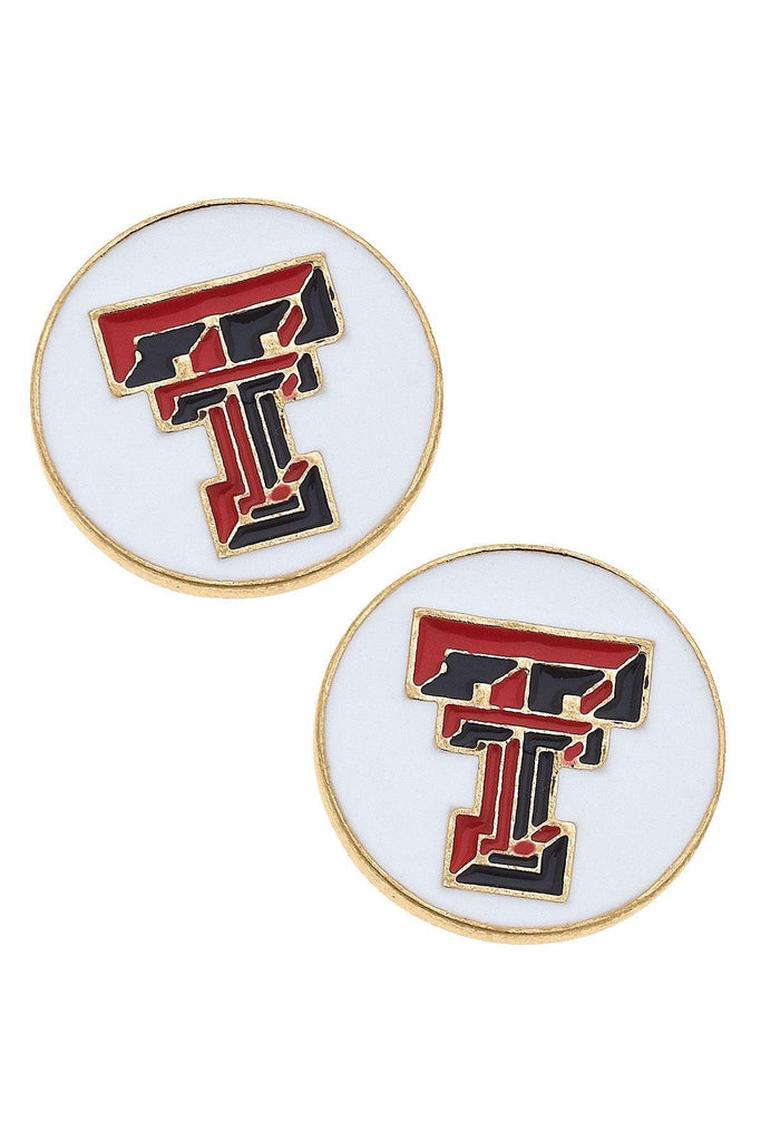 Texas Tech Red Raiders Enamel Disc Stud Earrings - FINAL SALE - Canvas Style