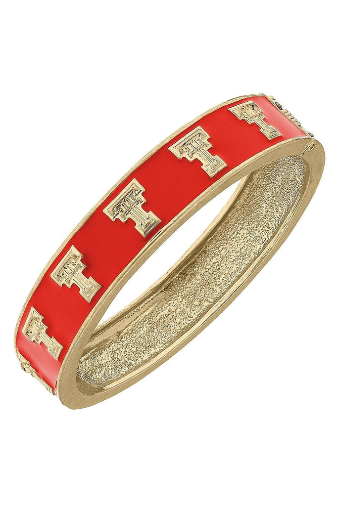 Texas Tech Red Raiders Enamel Logo Hinge Bangle - Canvas Style