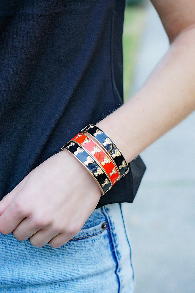 Texas Tech Red Raiders Enamel Logo Hinge Bangle - Canvas Style