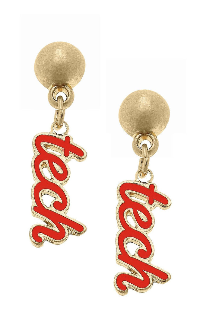 Texas Tech Red Raiders Enamel Script Earrings - Canvas Style