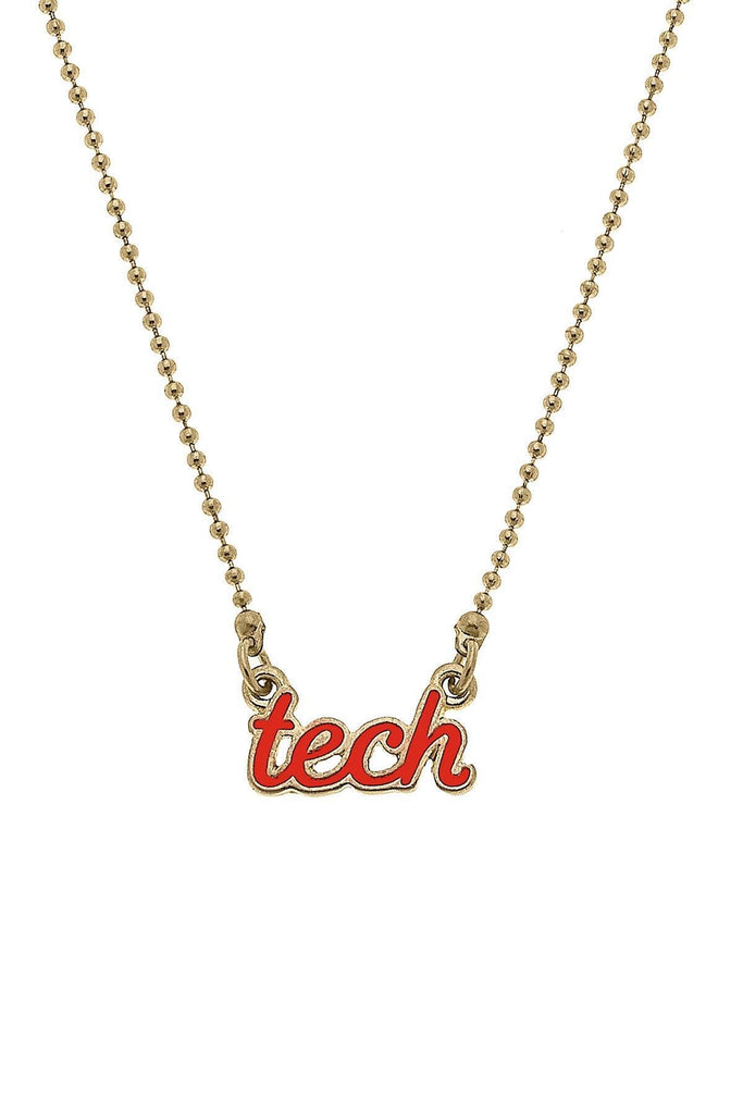 Texas Tech Red Raiders Enamel Script Necklace - Canvas Style