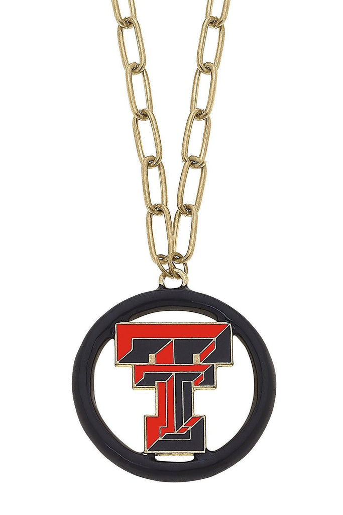 Texas Tech Red Raiders Logo Enamel Medallion 32" Necklace - Canvas Style