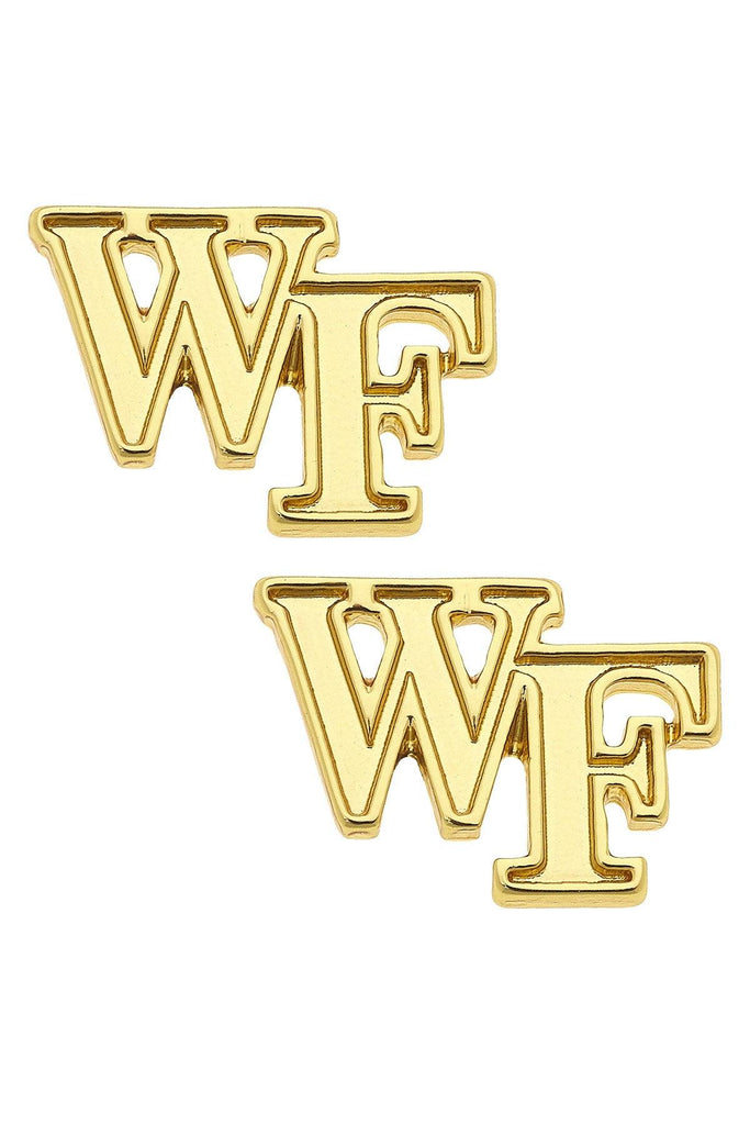 Wake Forest Demon Deacons 24K Gold Plated Stud Earrings - Canvas Style