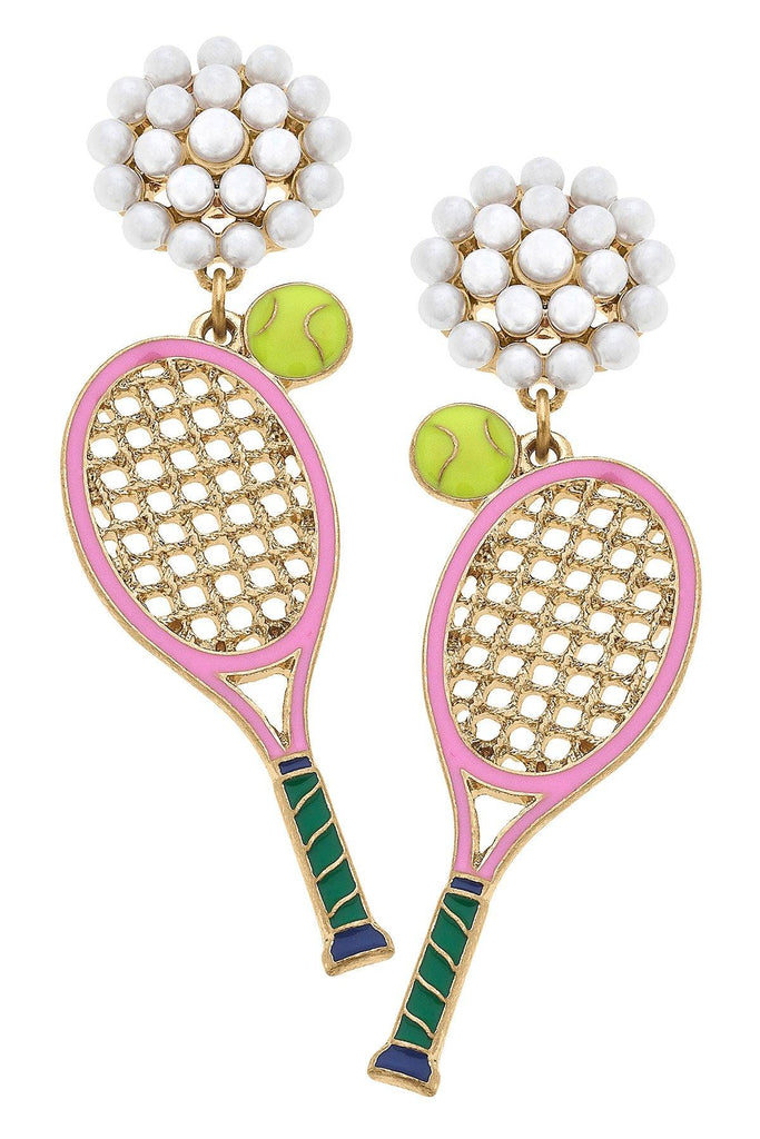 Wilson Tennis Racket Enamel Earrings - Canvas Style