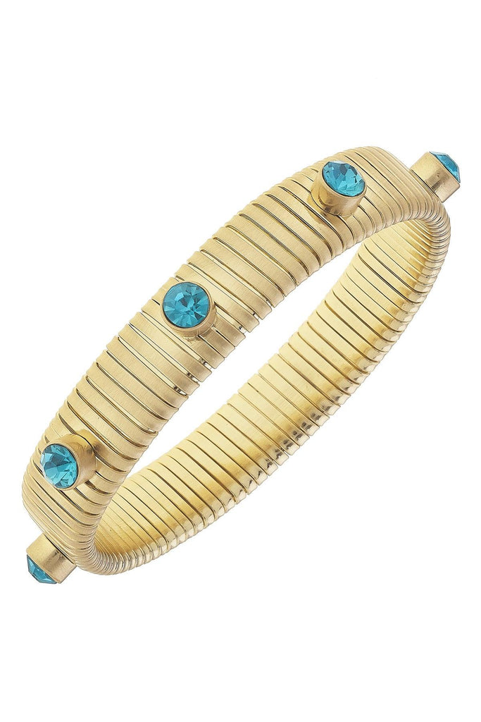 Winston Rhinestone Watchband Bangle in Aqua - Canvas Style