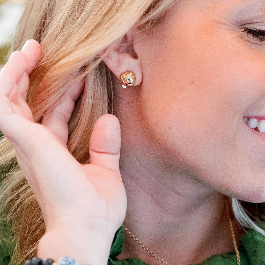 CANVAS Style x @ChappleChandler Suzy Artichoke Stud Earring in Worn Gold - Canvas Style