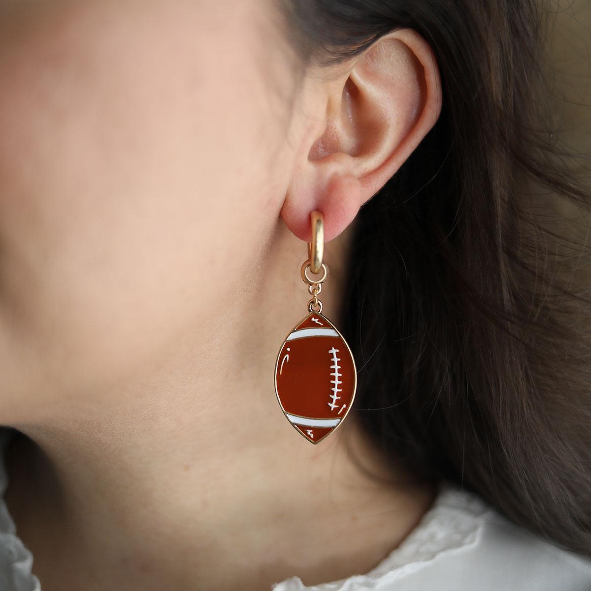 Football Hoop Earrings Football Hoop Earrings